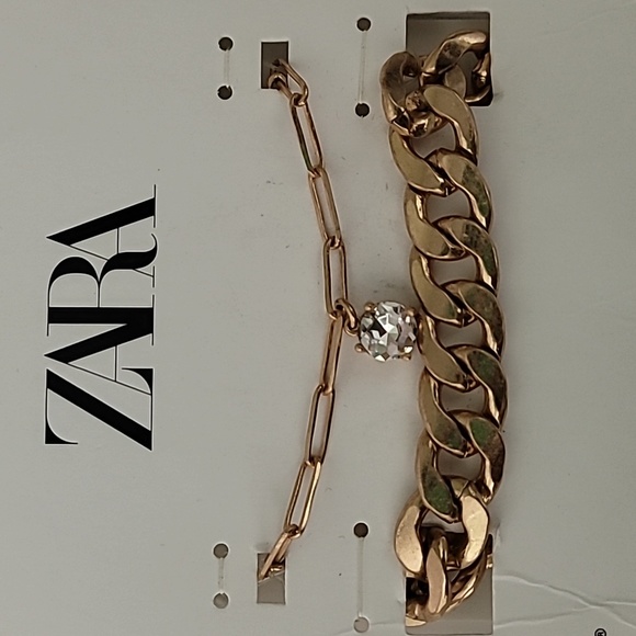 ZARA Chain Link Gold Tone Bracelets - Picture 2 of 5